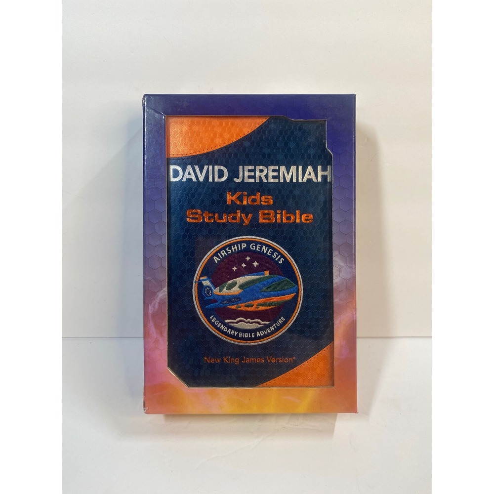 David Jeremiah Airship Genesis Kids Study Bible NKJV Children Blue Orange NKJV‎